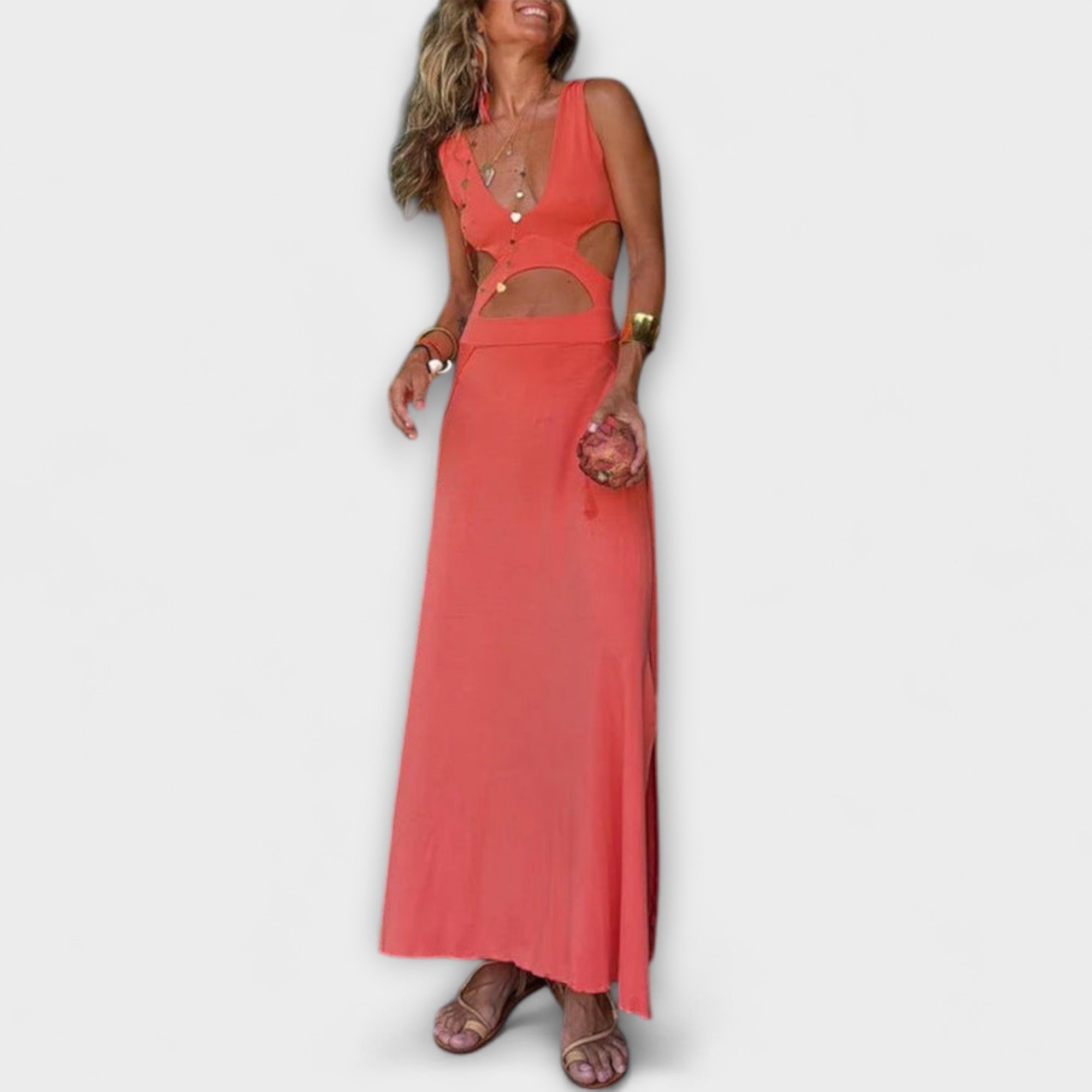Ella - Eleanor Tie-Dye Cutout Schlitz-Stretchkleid