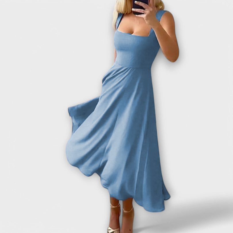 Elegantes cremefarbenes ärmelloses Kleid