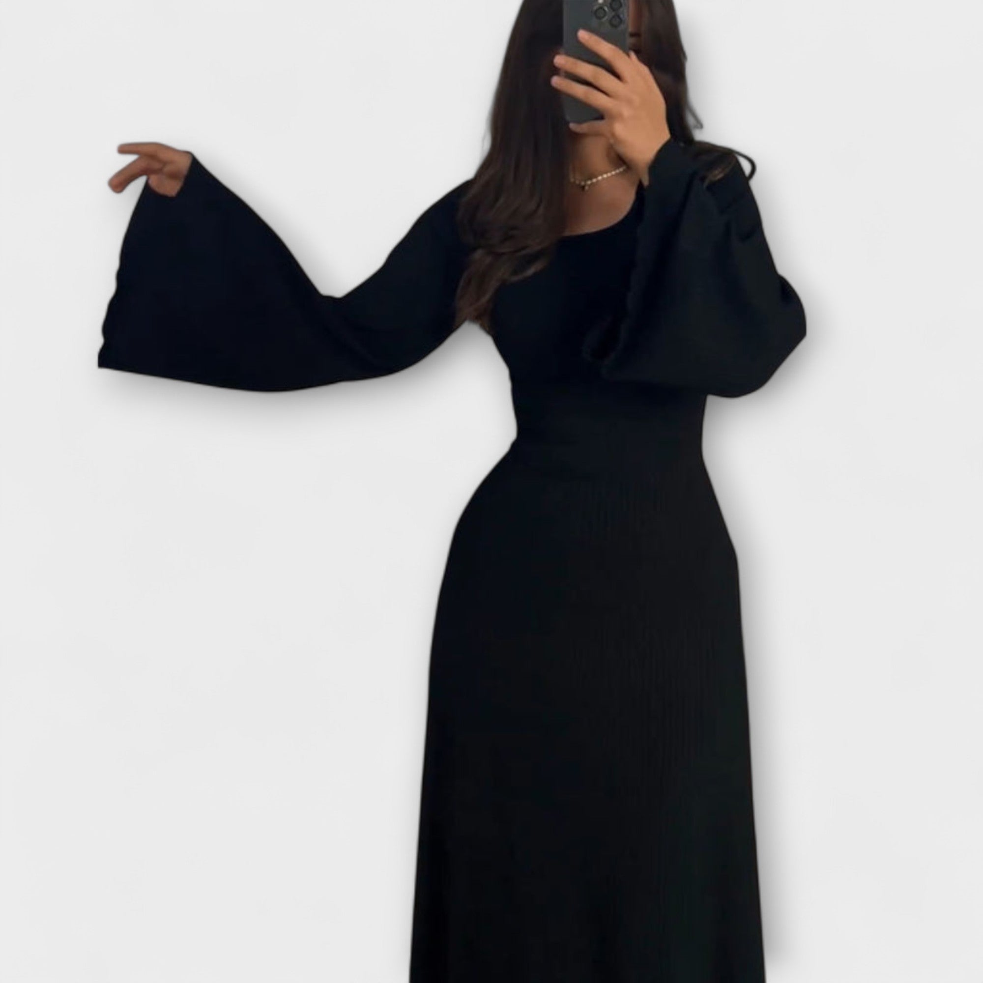 Jocelyn - Chique gebreide jurk met tailledetail