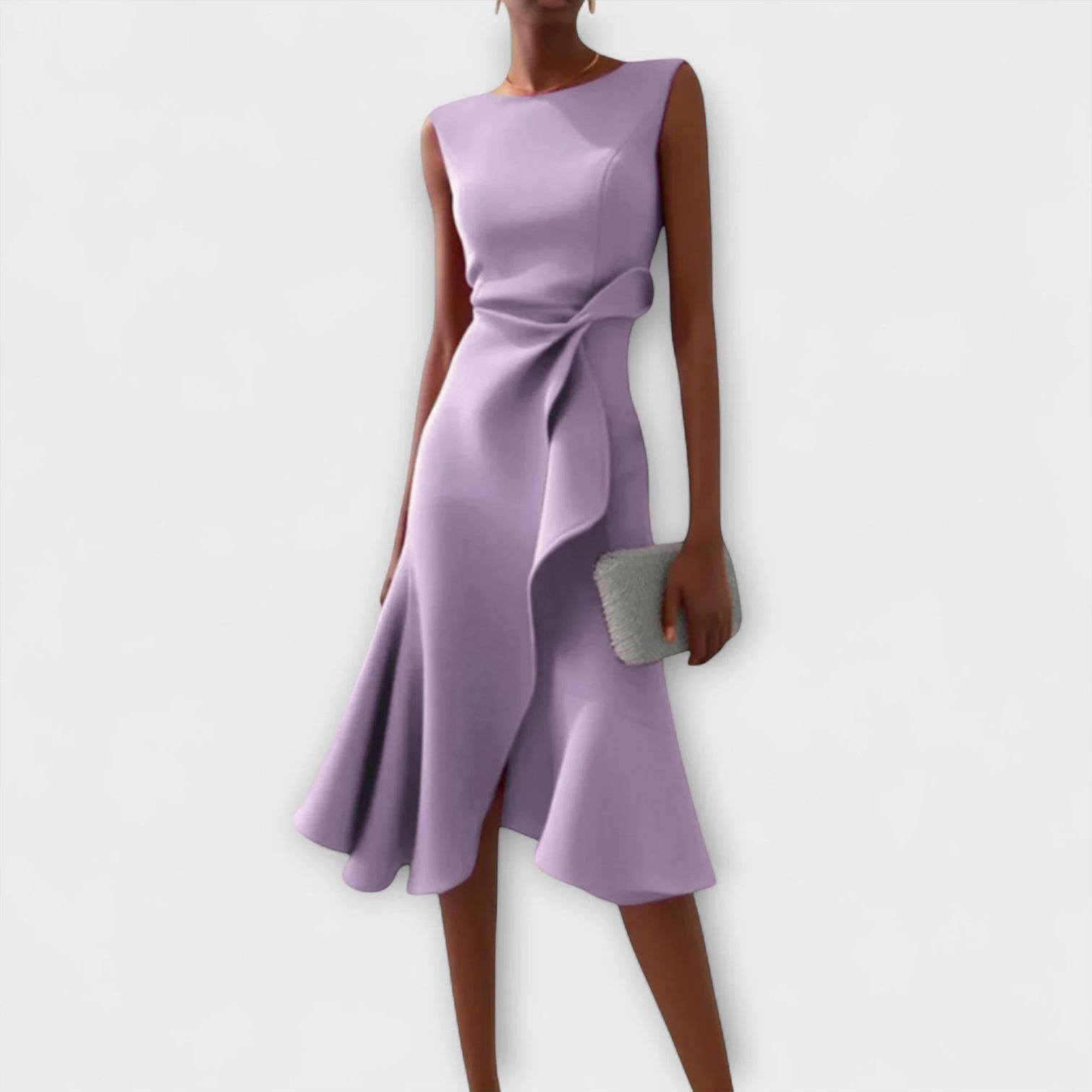 Juliette – Gedrapeerde asymmetrische midijurk