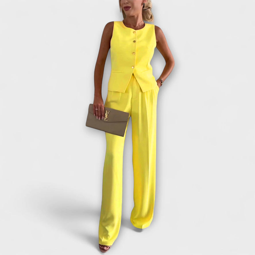 Wilhelmina - Chique mouwloze top en broekensemble
