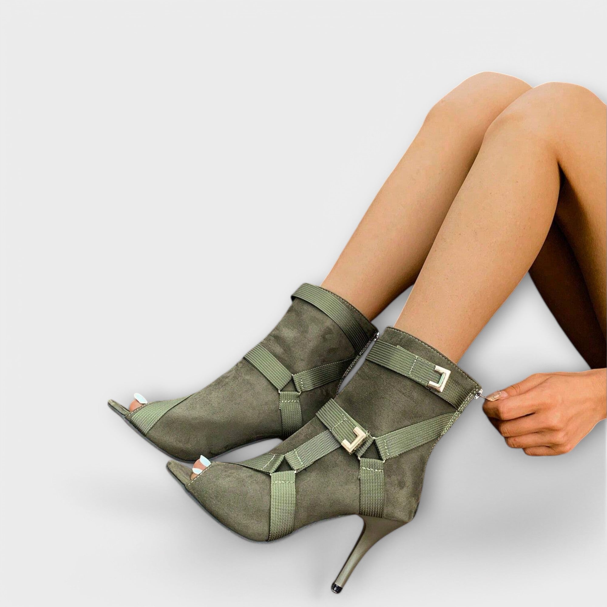 Elegante sandalen met open teen en hak