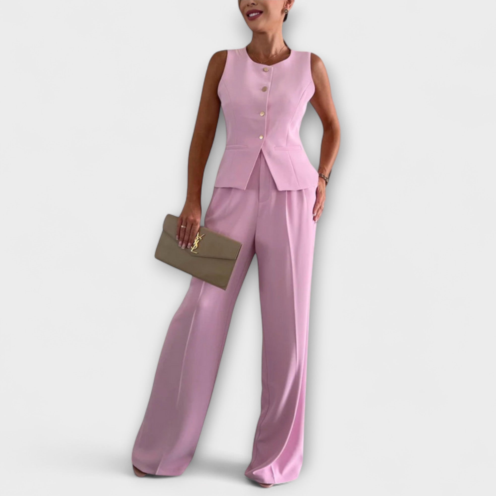 Wilhelmina - Chique mouwloze top en broekensemble