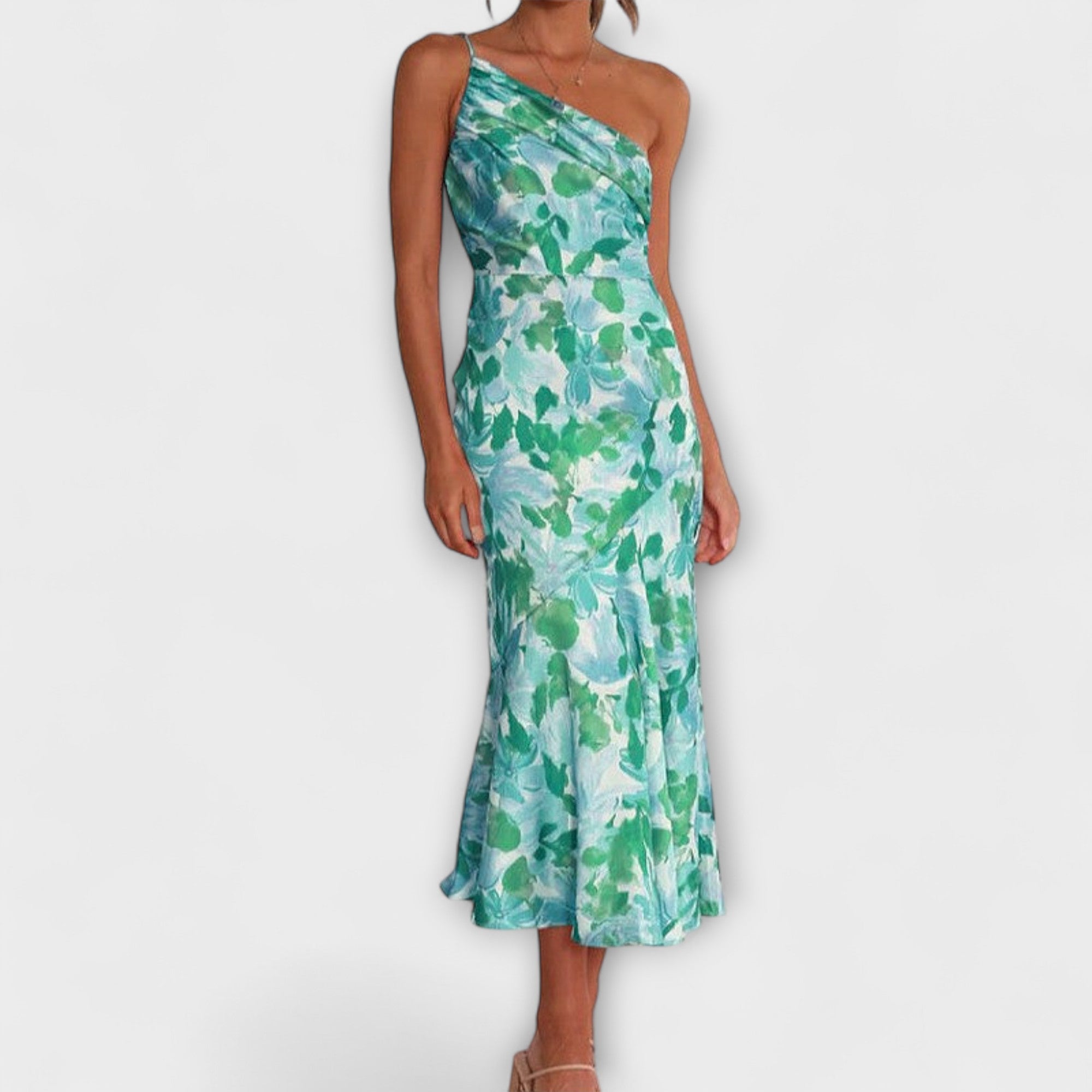 Tabea - Asymmetrische jurk met bloemenprint