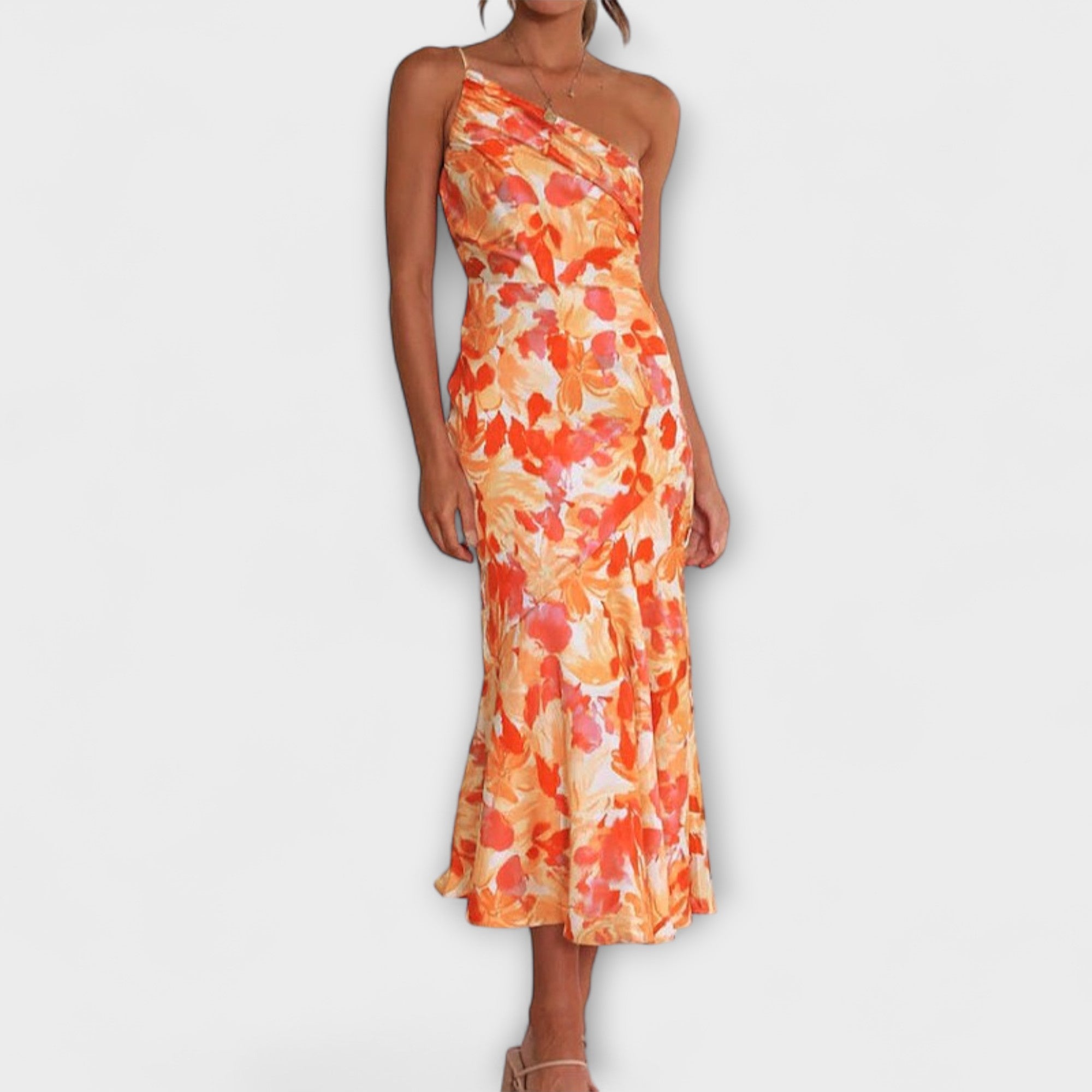 Tabea - Asymmetrische jurk met bloemenprint