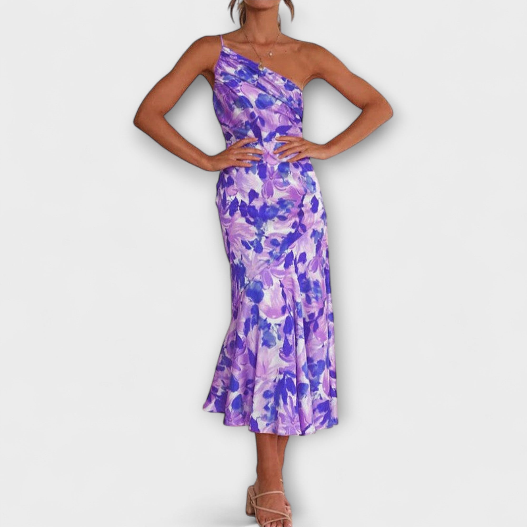 Tabea - Asymmetrische jurk met bloemenprint