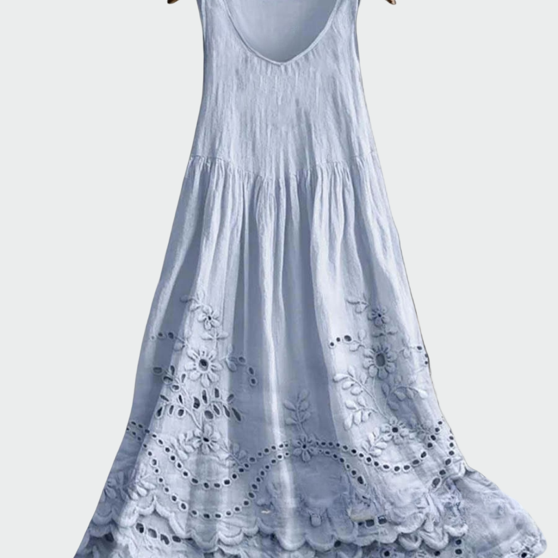 Weisses Kleid mit Lochstickerei