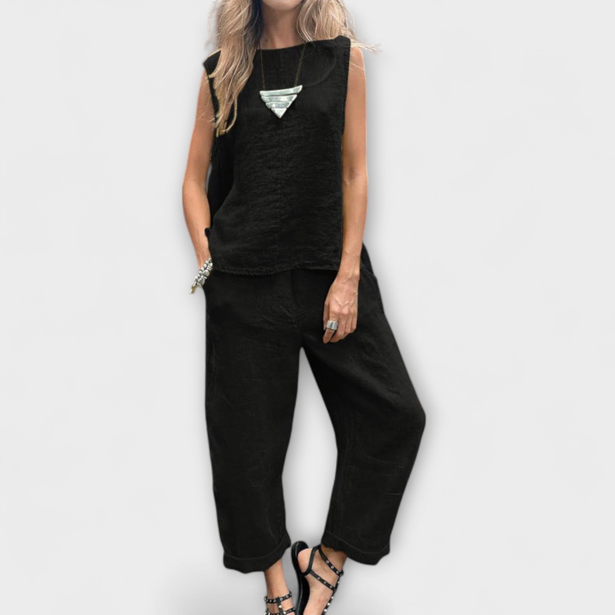 Jennifer - Relaxte katoenen linnenoutfit