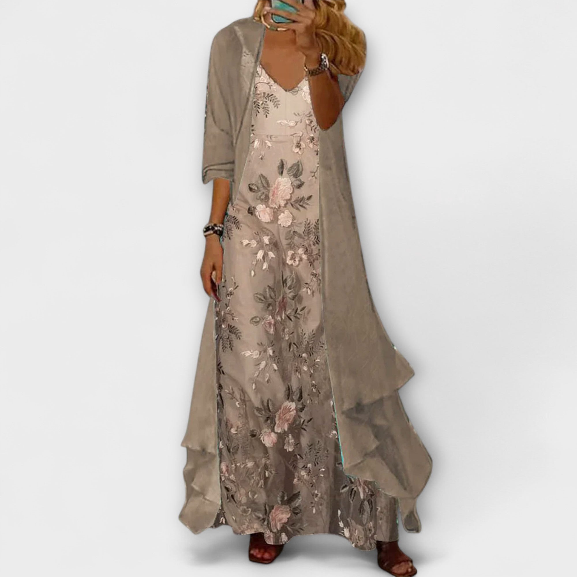 Mara - Maxi jurk met jasje (2-delige set)