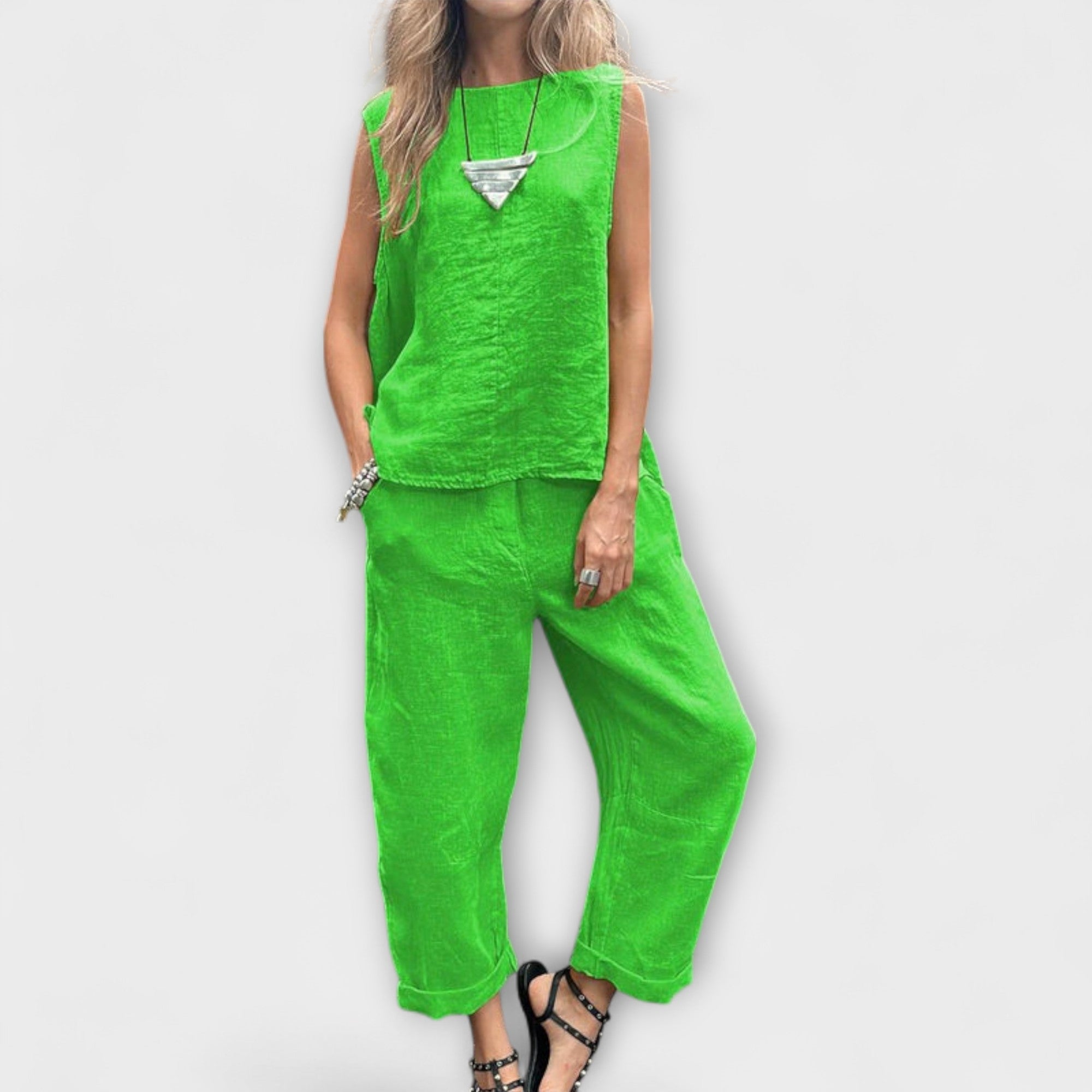 Jennifer - Relaxte katoenen linnenoutfit