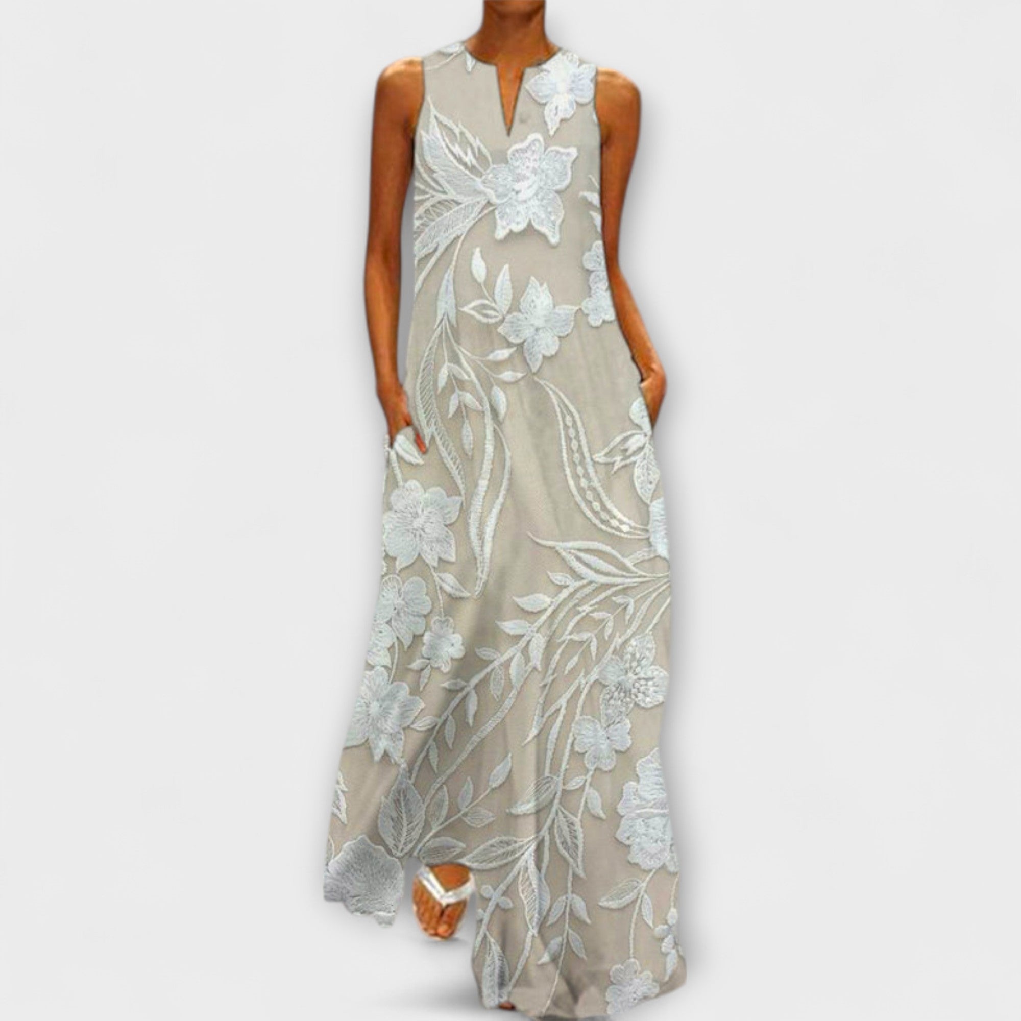 Camila – Botanische Maxi-jurk met print