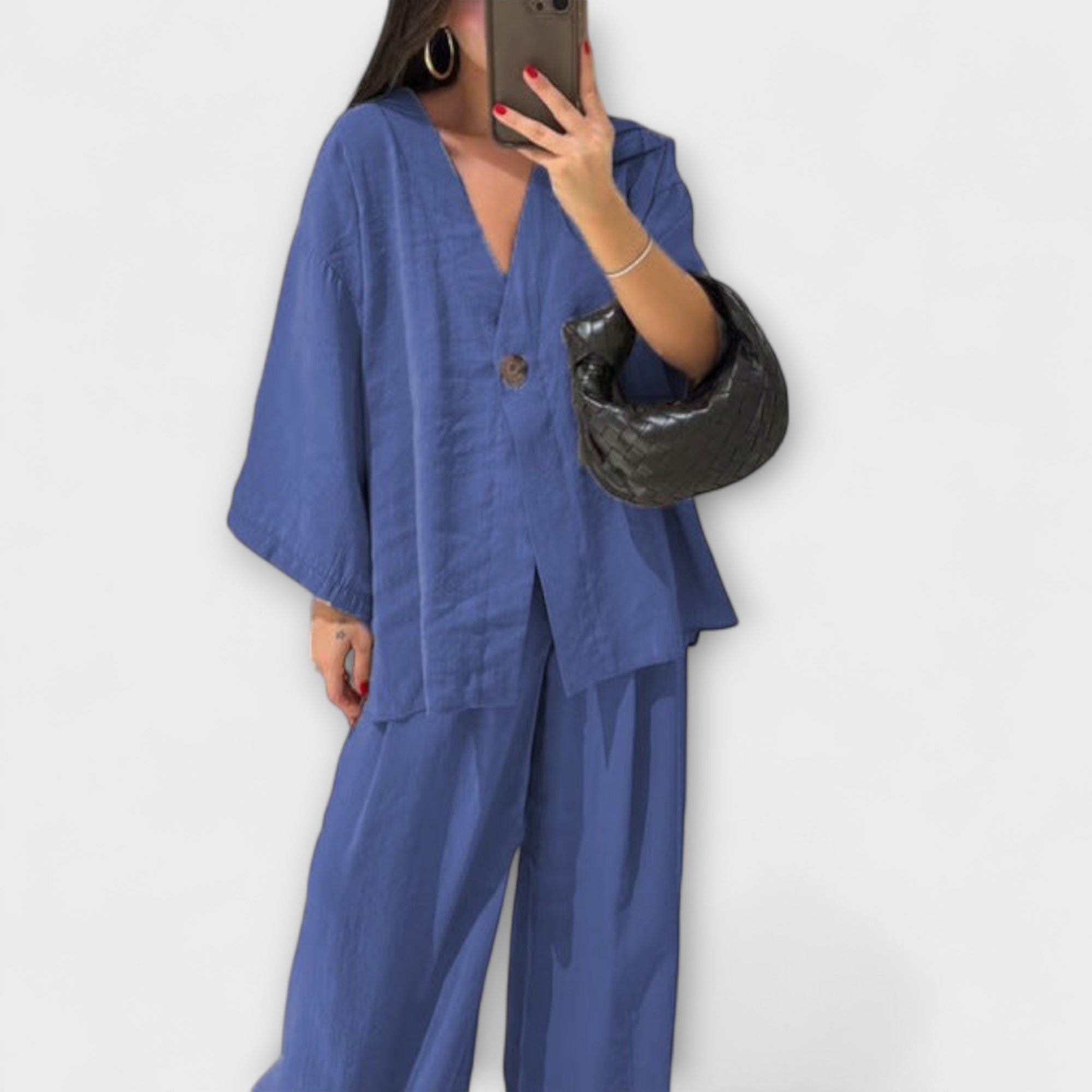 Jacqueline - Casual Top met V-hals en Broek Duo