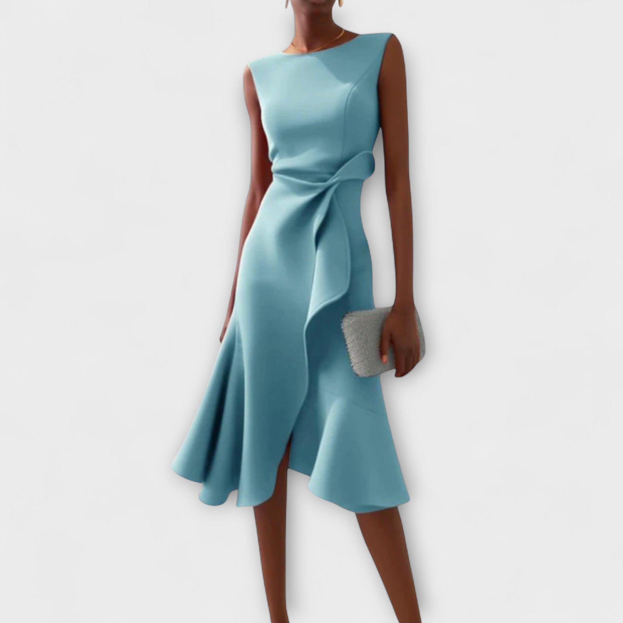 Juliette – Gedrapeerde asymmetrische midijurk