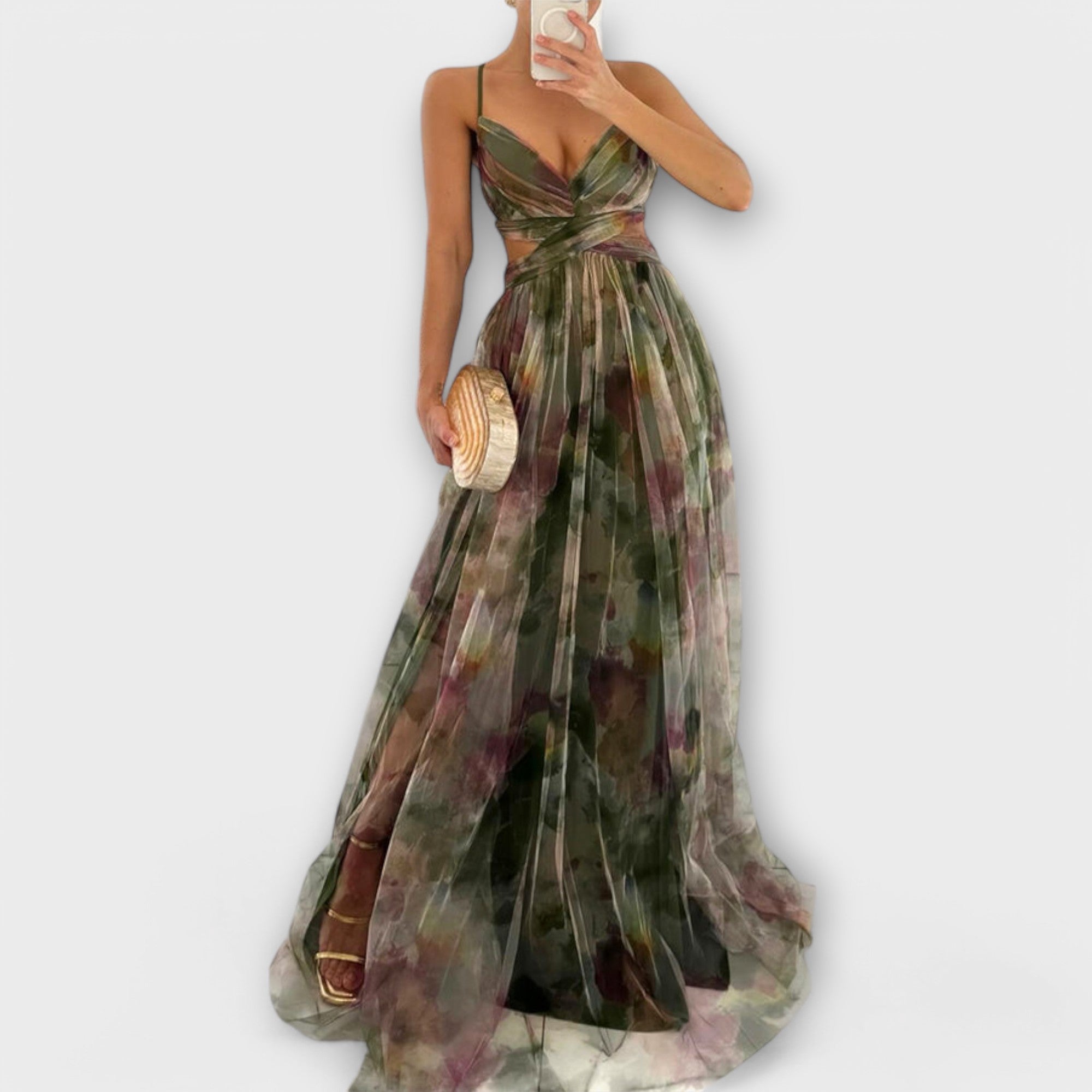 Annai Mesh Maxi-jurk - Elegant en figuurvol