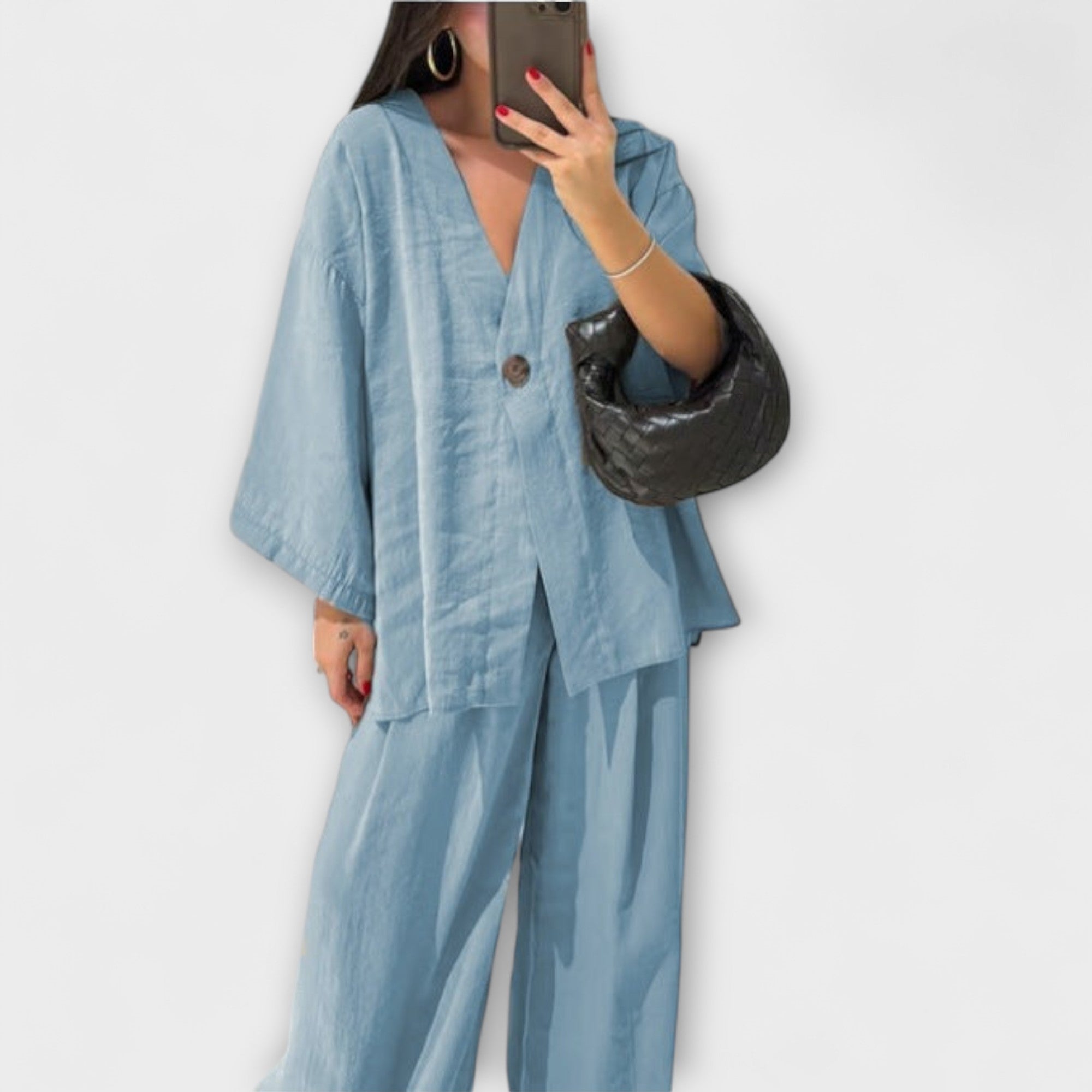 Jacqueline - Casual Top met V-hals en Broek Duo