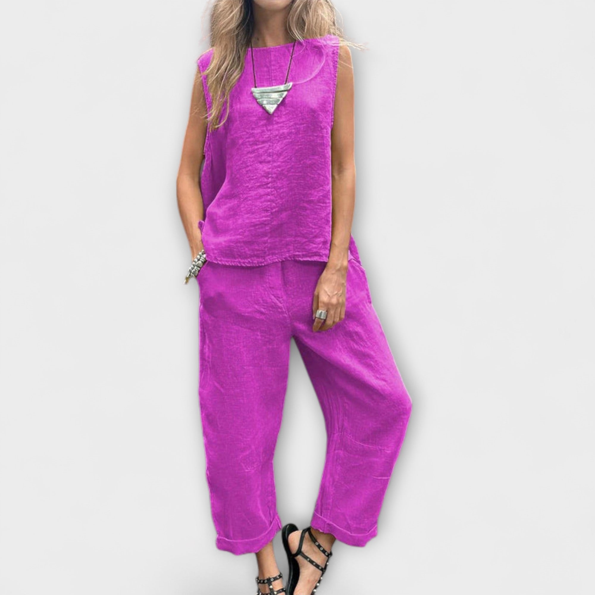 Jennifer - Relaxte katoenen linnenoutfit