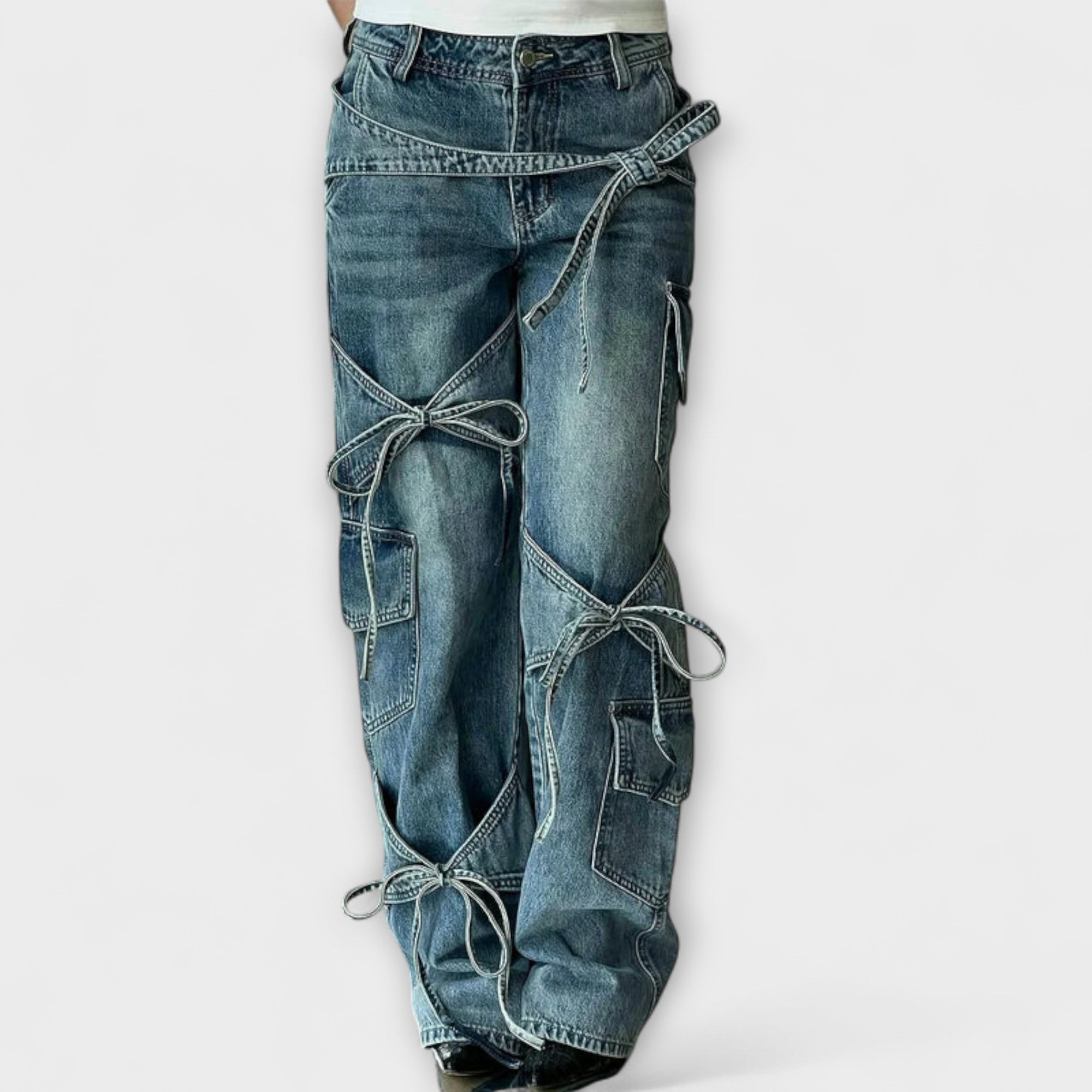Paloma - Utility-jeans met knoopdetail