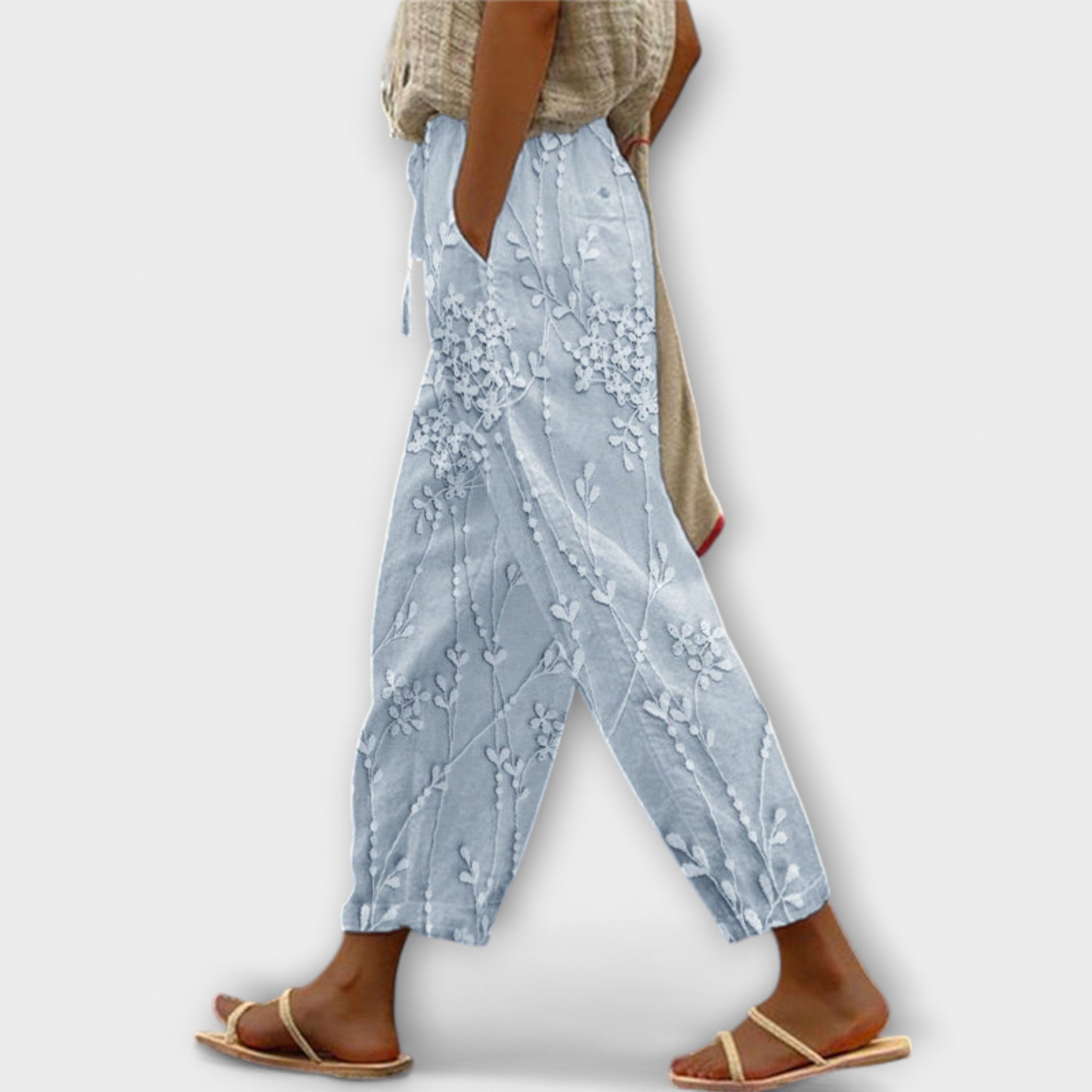 Zoey - Bedrukte broek met wijnbladdessin