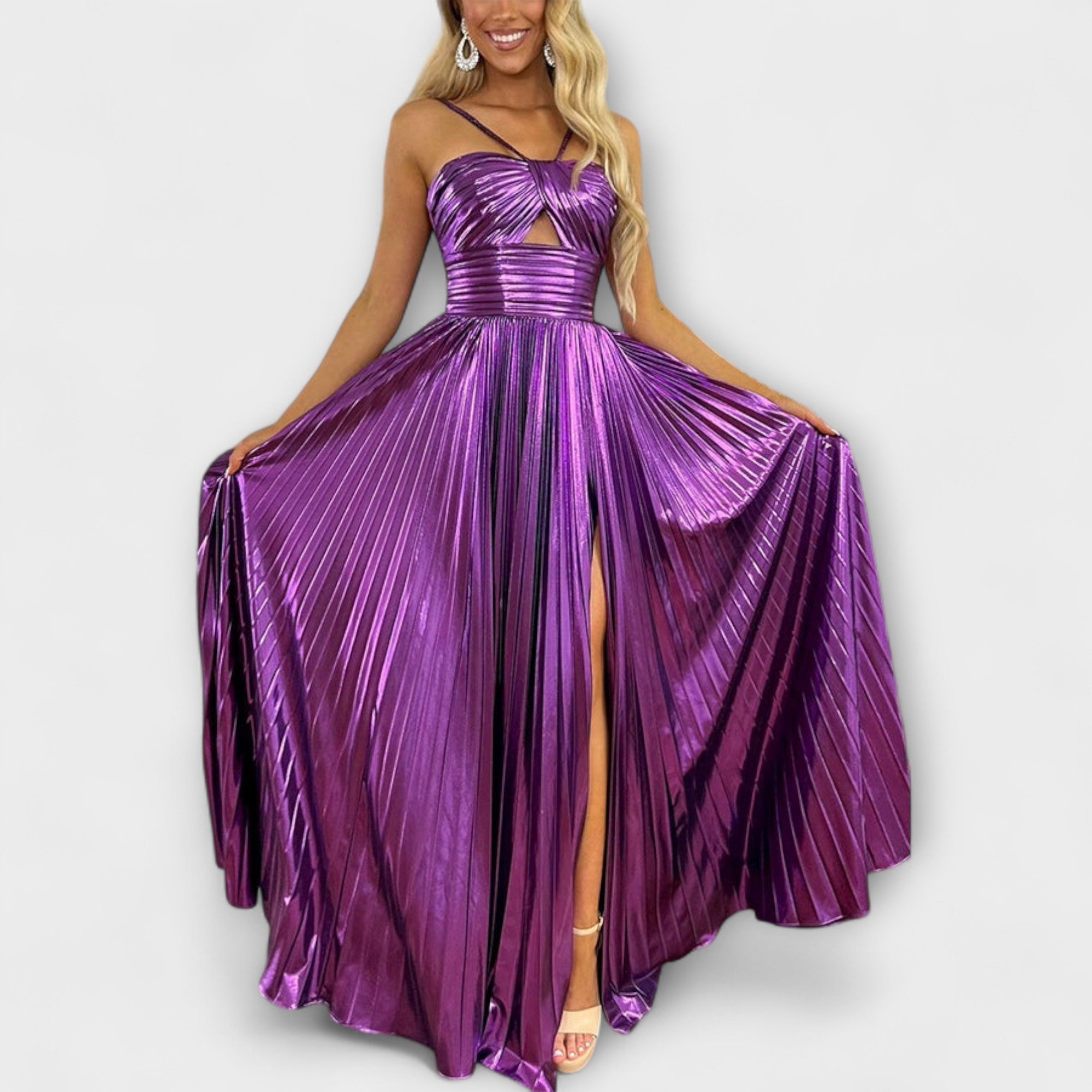 Maxi-jurk met metallic stof