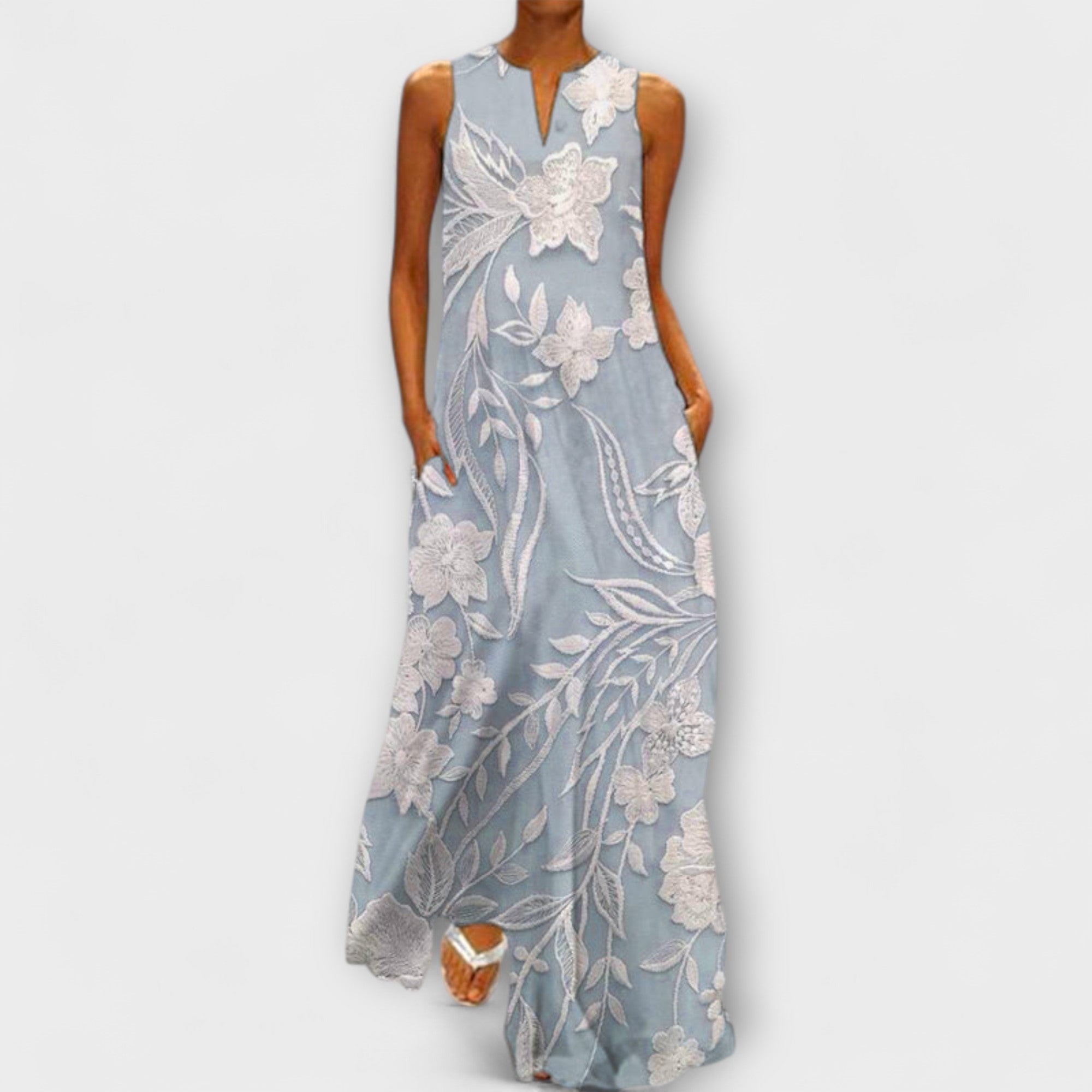 Camila – Botanische Maxi-jurk met print