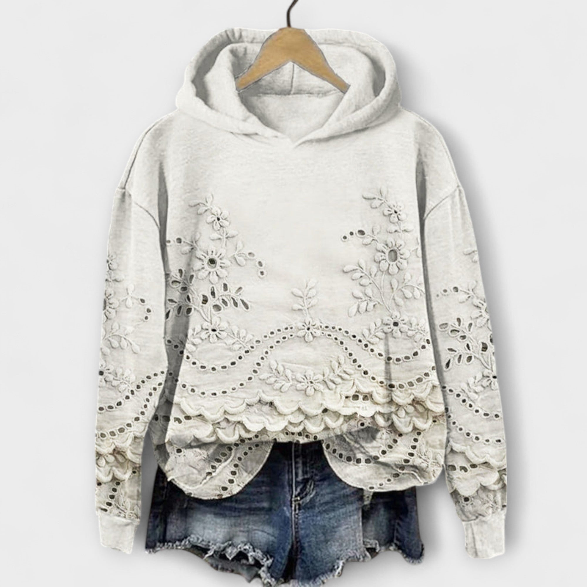 Grace – Vintage hoodie met bloemenprint