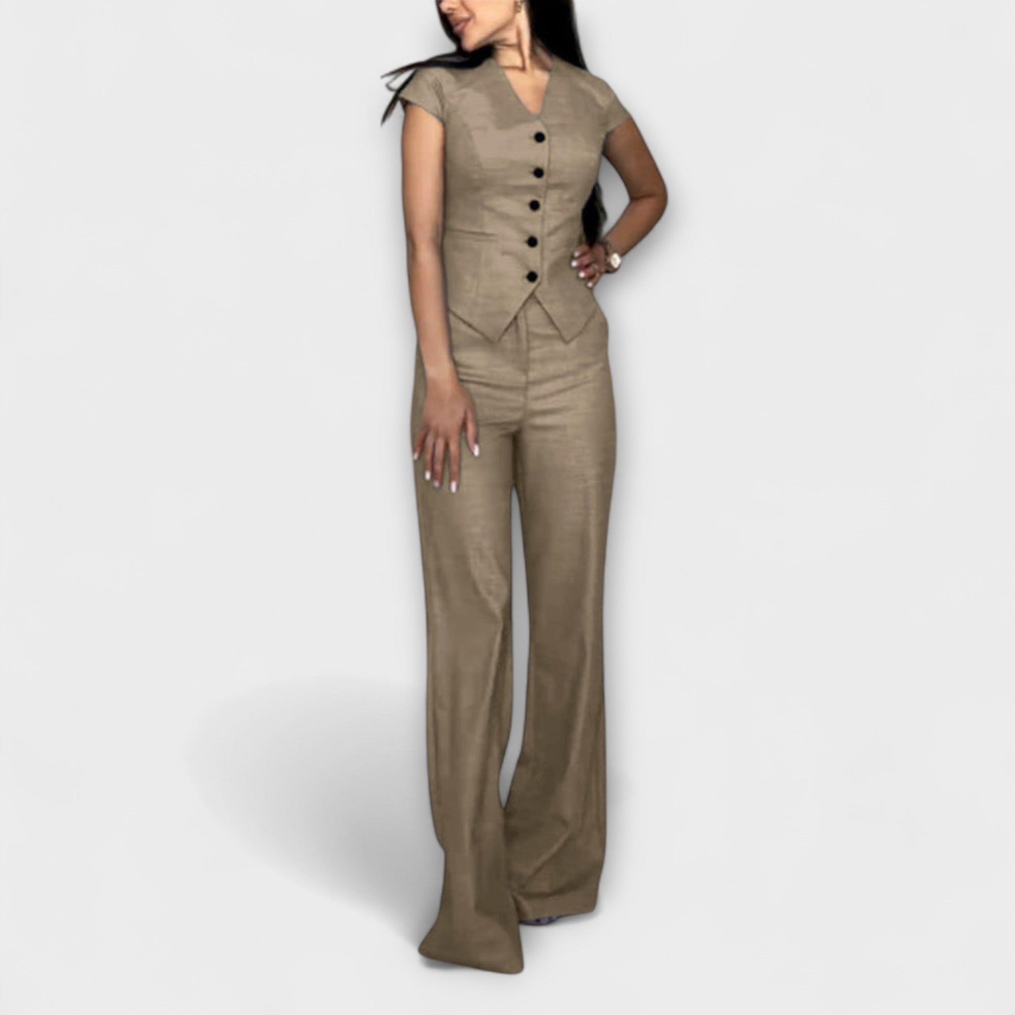 Ivy - Chique V-hals top- en broekenset