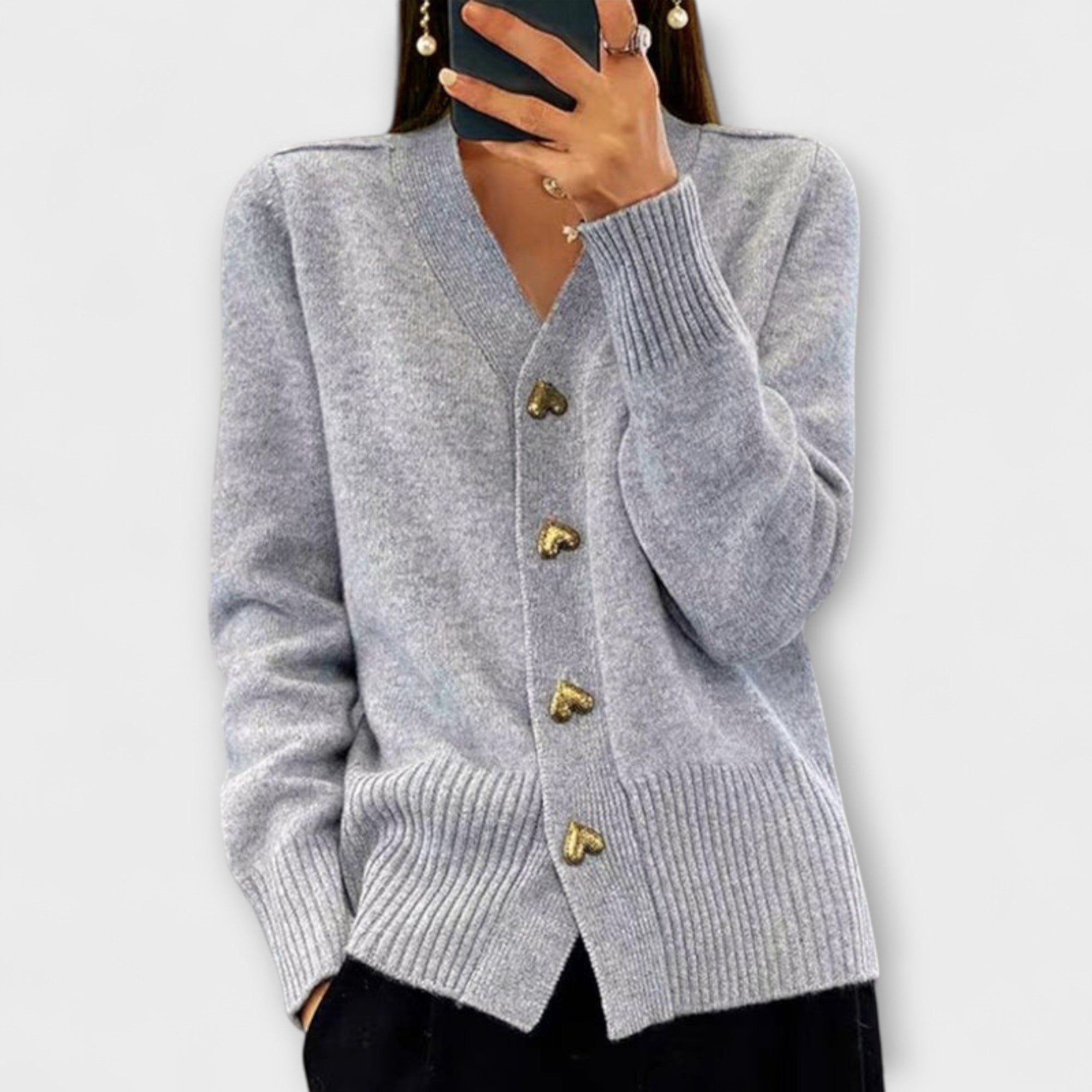 Marij – Damespullover met V-hals in vintage look