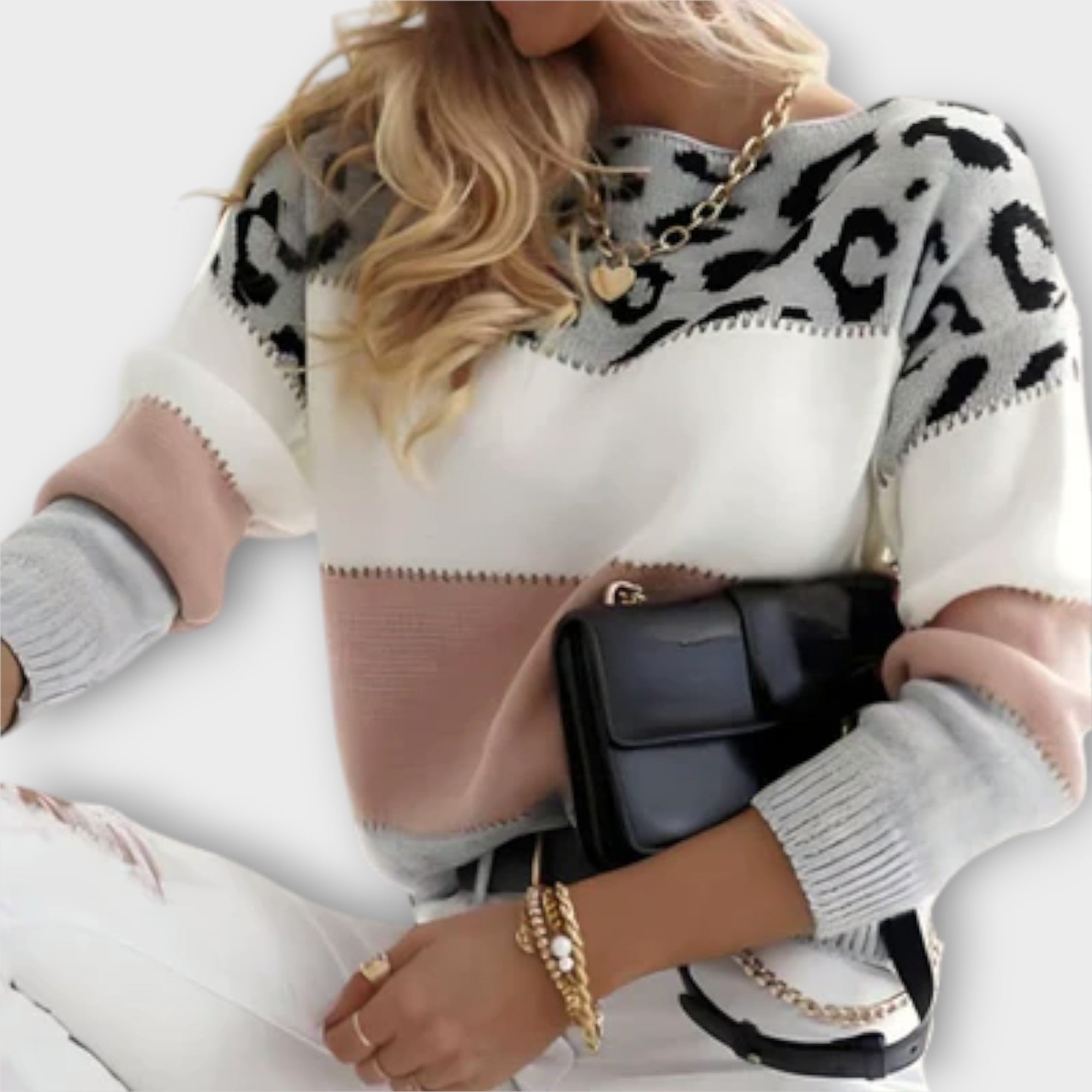 Cheyenne - Casual trui met luipaardprint