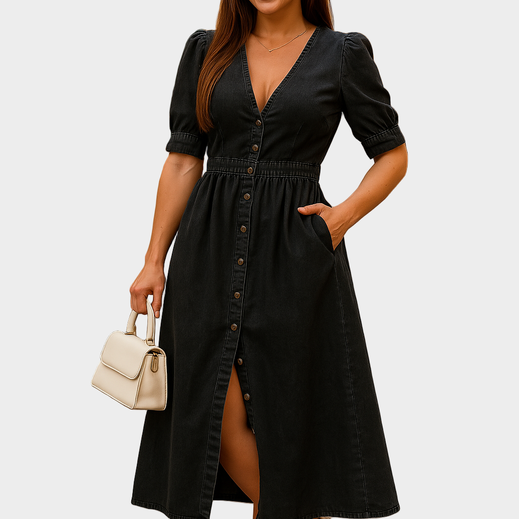 Denim-Kleid mit Knöpfen