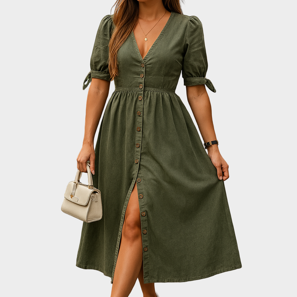 Denim-Kleid mit Knöpfen