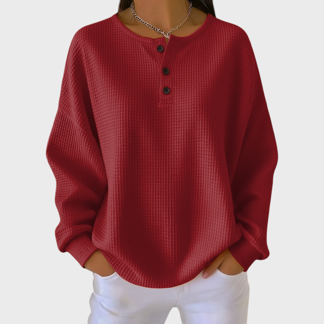 Hélène - Pullover van zacht wafelbreisel