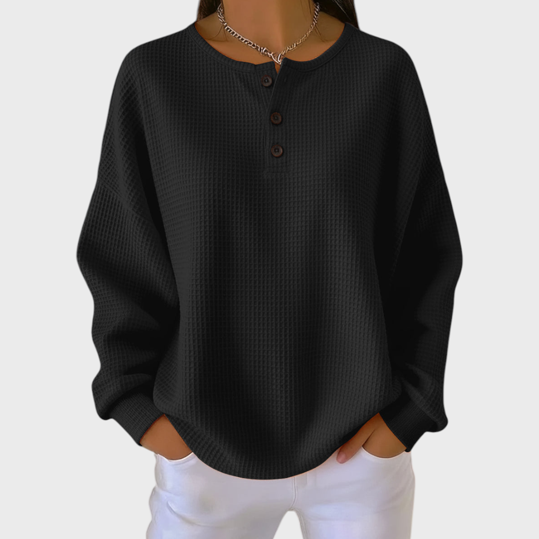 Hélène - Pullover van zacht wafelbreisel