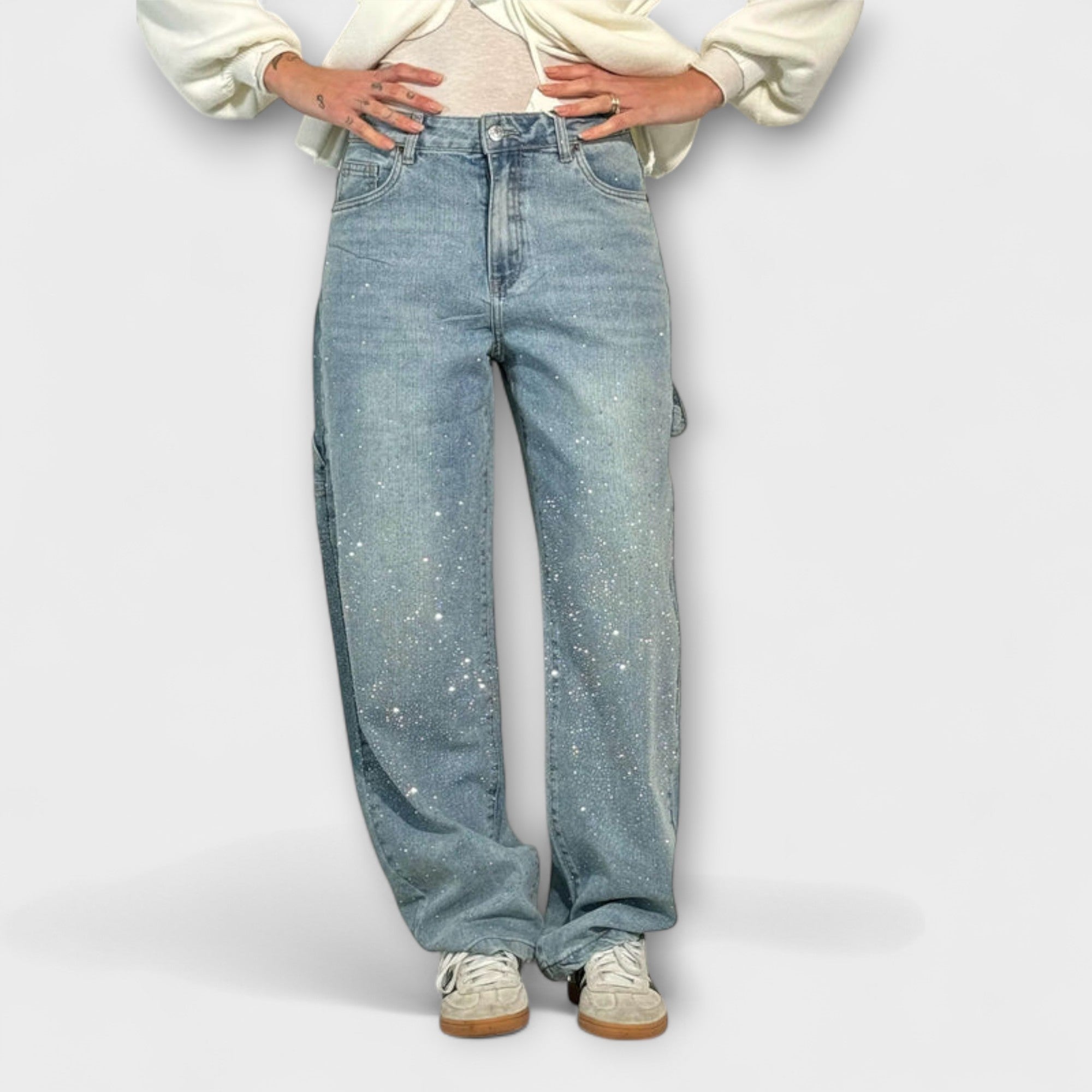 Fable - Shine denim jeans in ballonmodel met carpenter-details