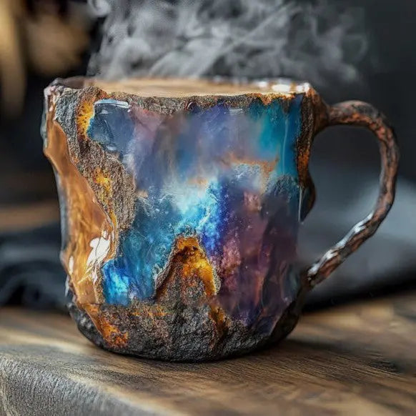 Koffiekop van mineraal met kristalinfusie