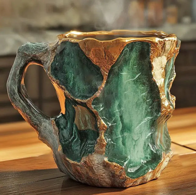 Koffiekop van mineraal met kristalinfusie