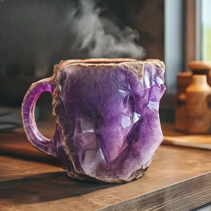 Koffiekop van mineraal met kristalinfusie