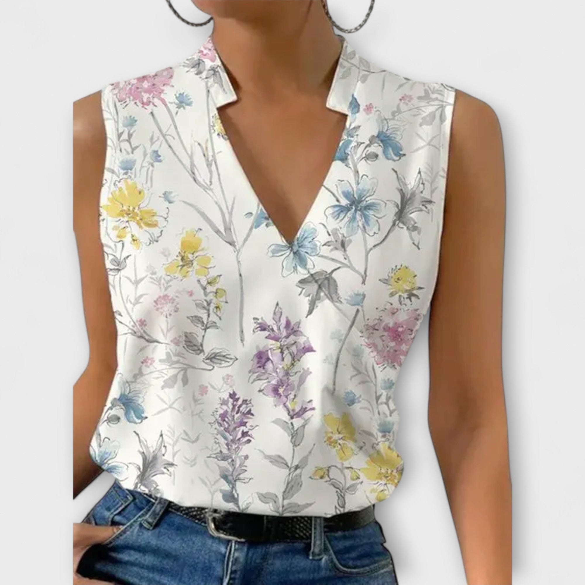Sabrine - Zomerse top met V-hals