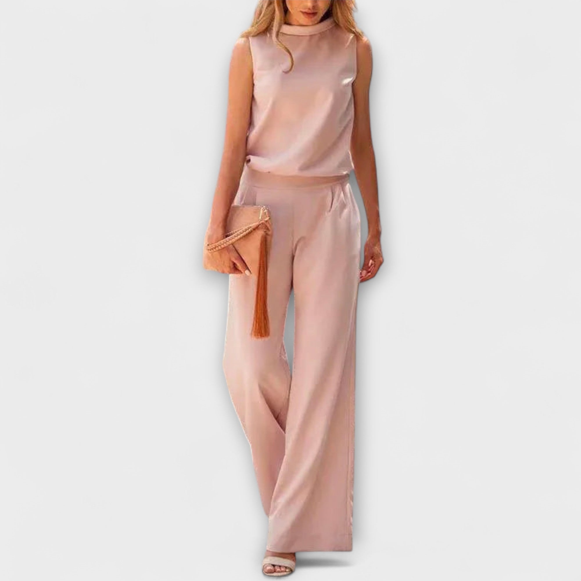 Ariana - Dames soepele broek en minimalistische top