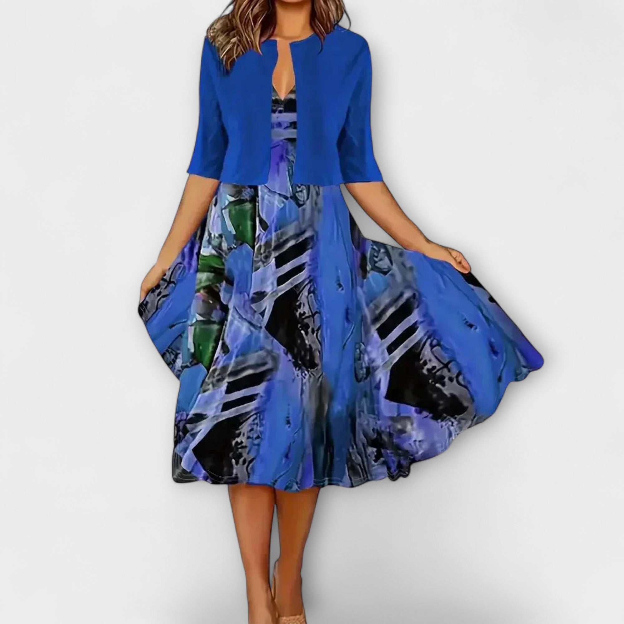 Dames midi-jurk met blazer