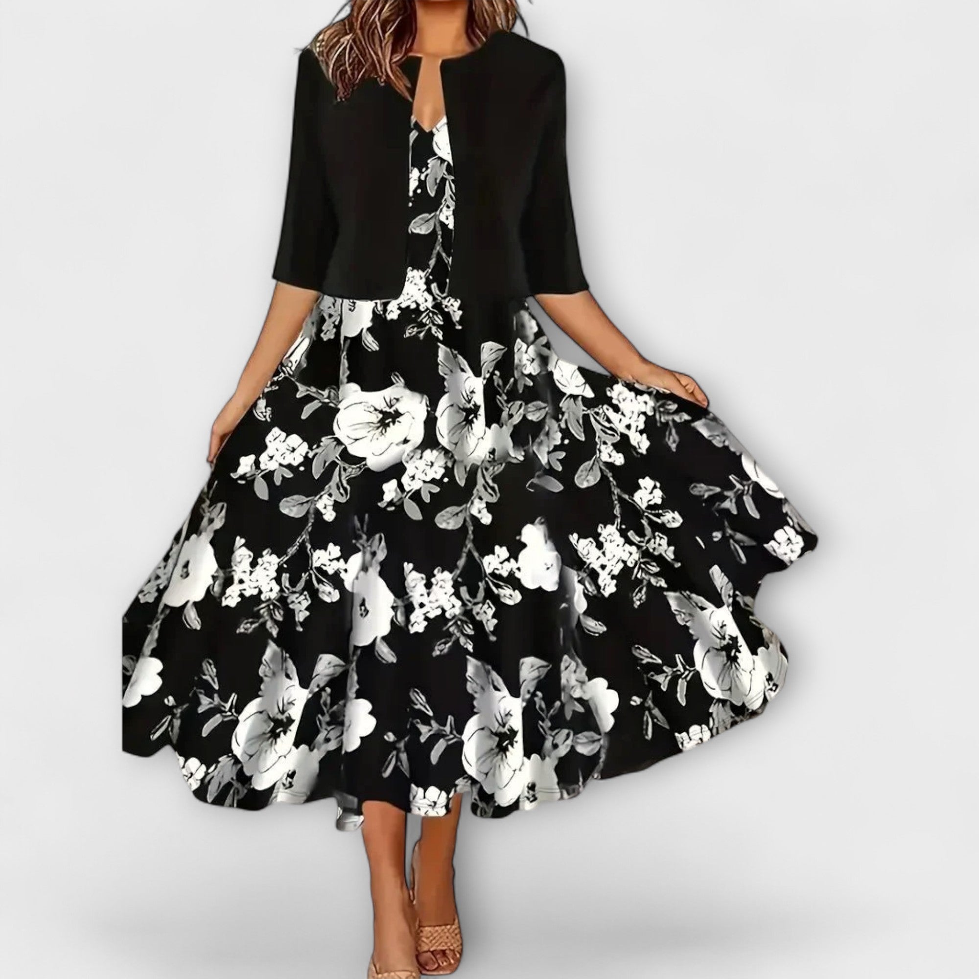 Dames midi-jurk met blazer