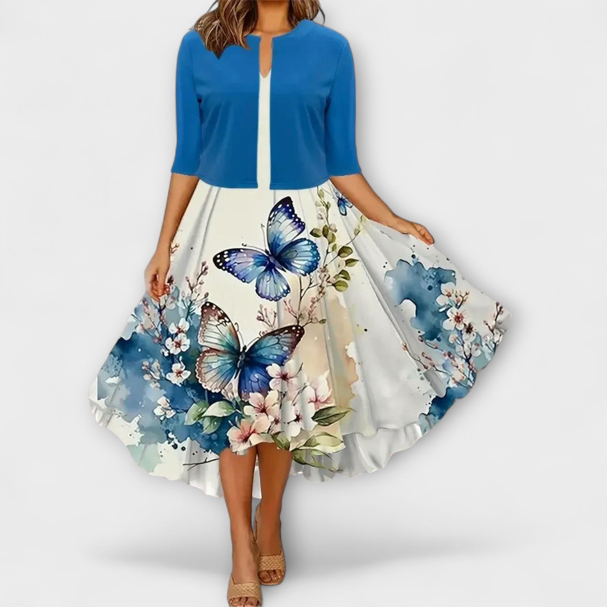 Dames midi-jurk met blazer