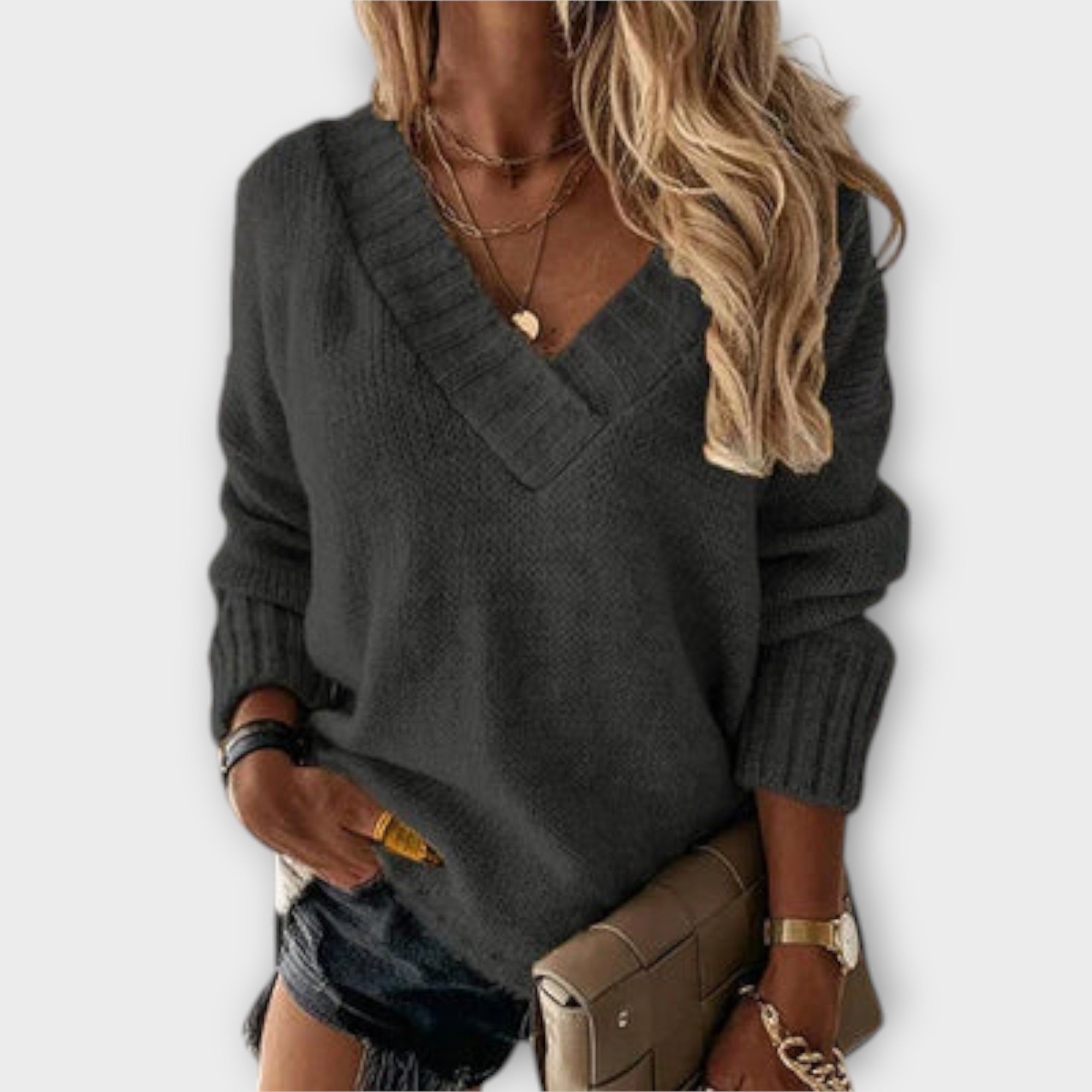 Jane - Knusse V-hals pullover
