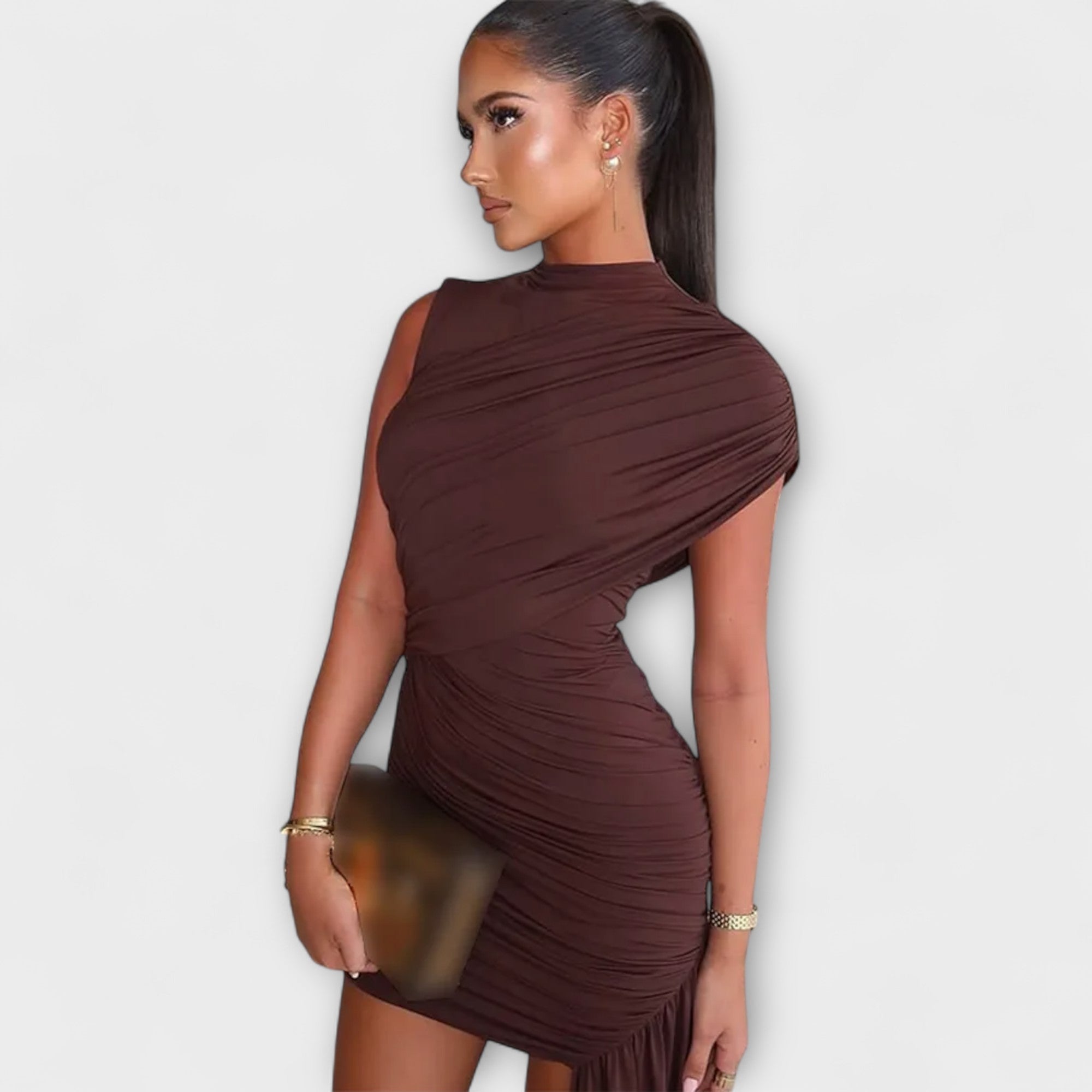 Long dress with turtleneck