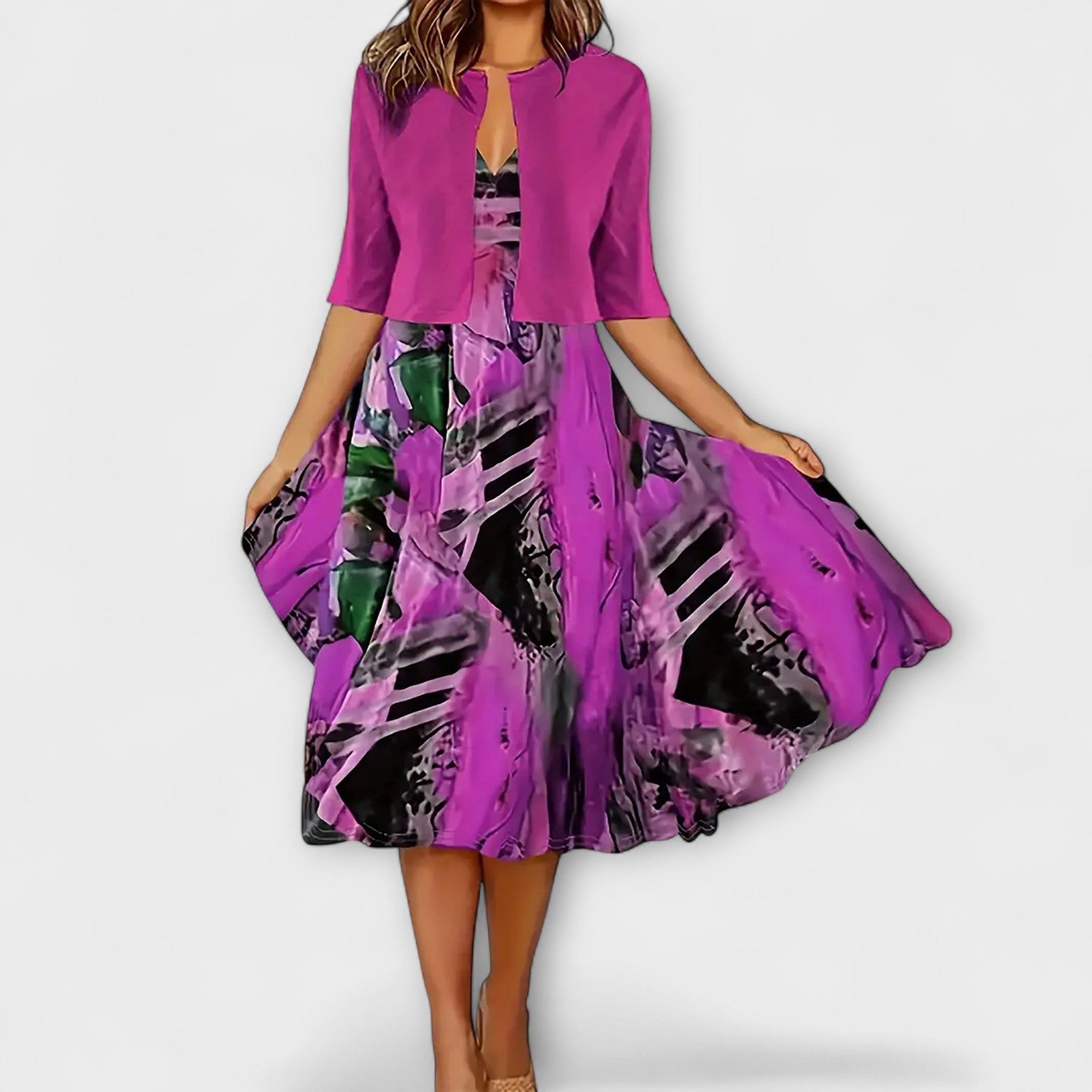 Dames midi-jurk met blazer