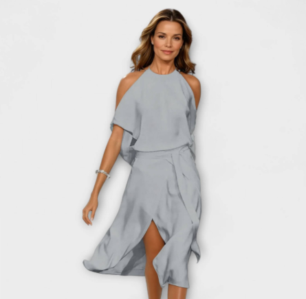 Madonna - Weisses Kleid mit Cold-Shoulder-Ausschnitt