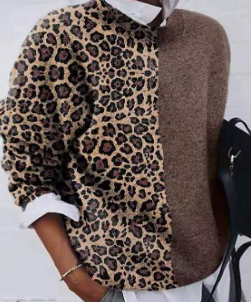Marina - Casual trui met luipaardprint