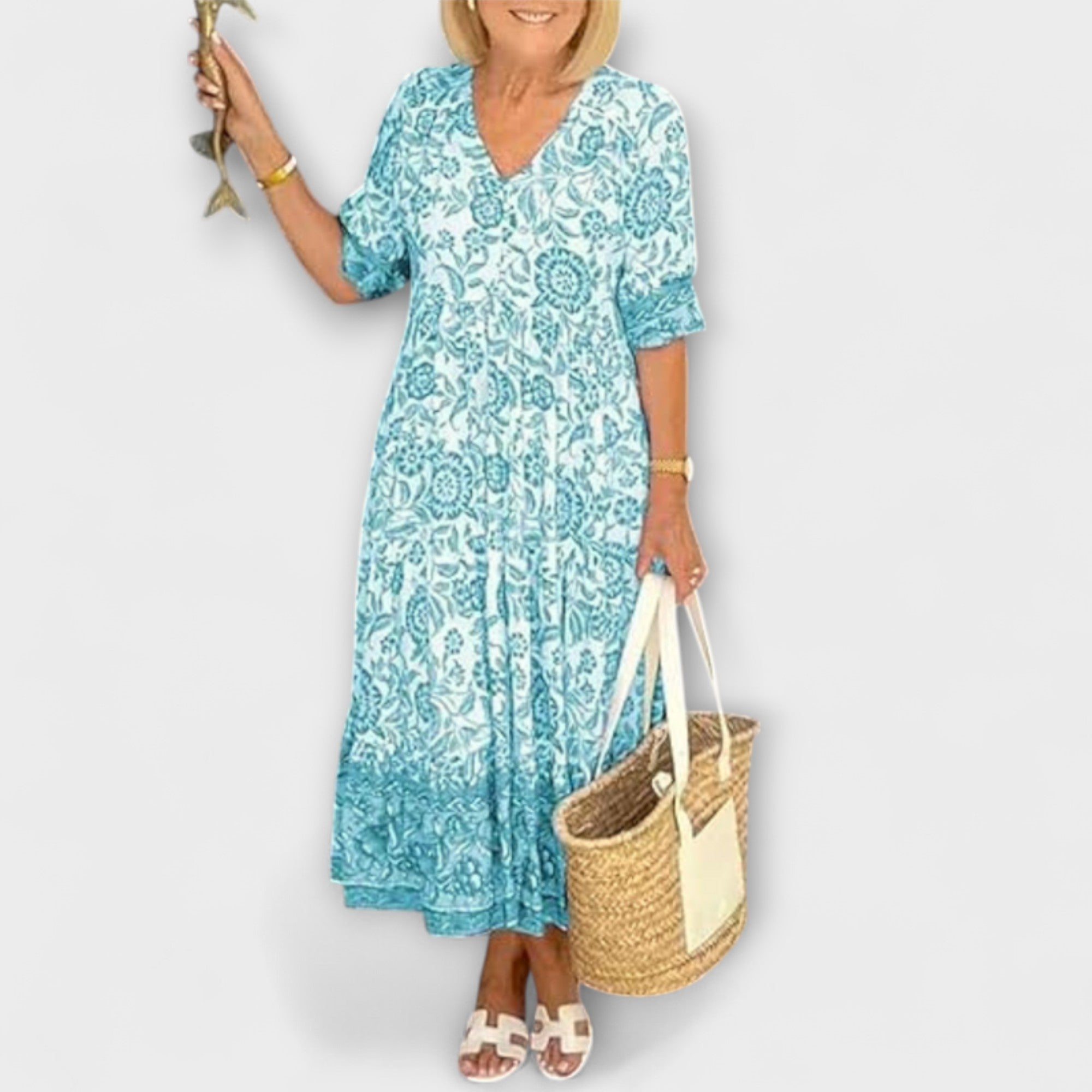 Caitlin - Gracious Floral Dress with an airy design