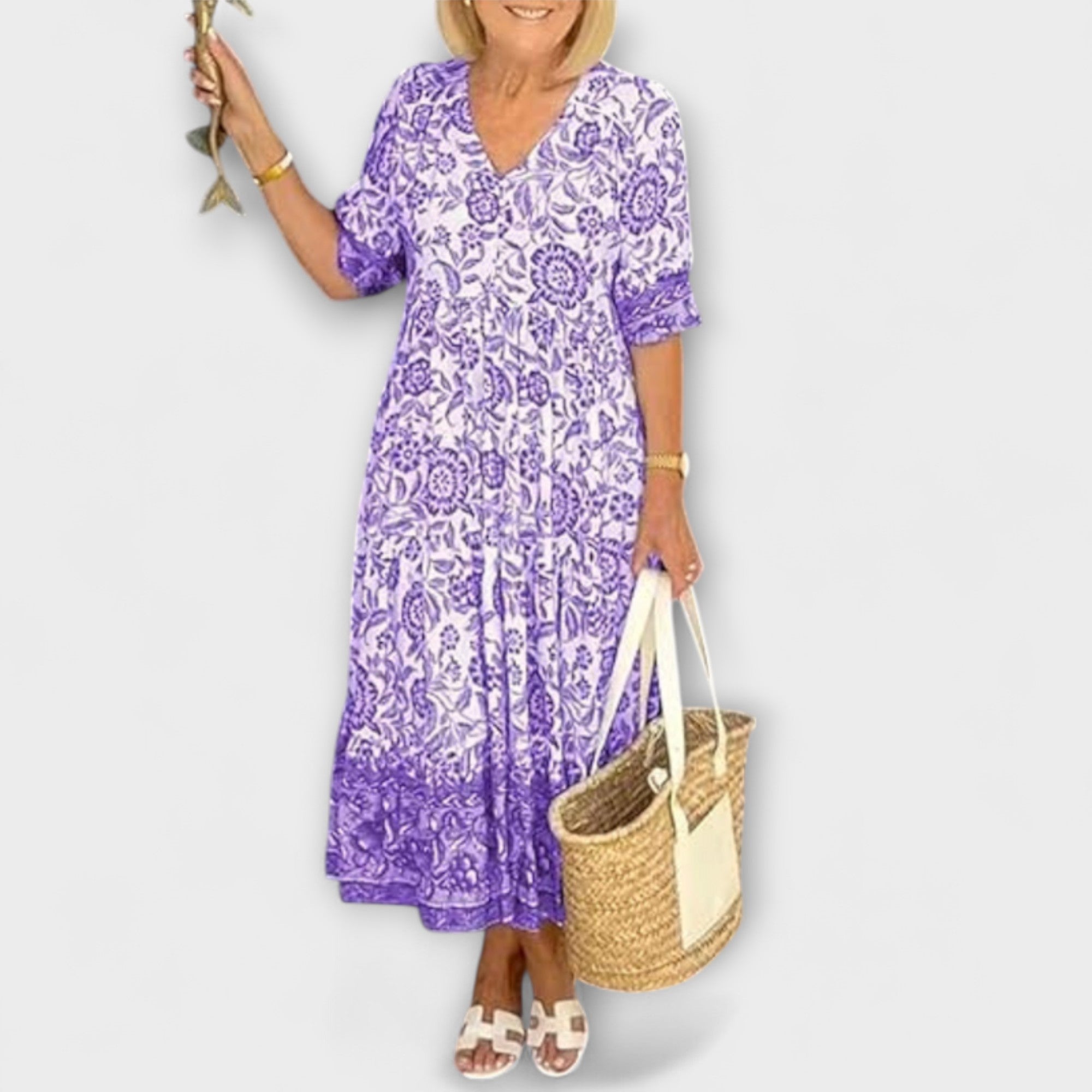 Caitlin - Gracious Floral Dress with an airy design