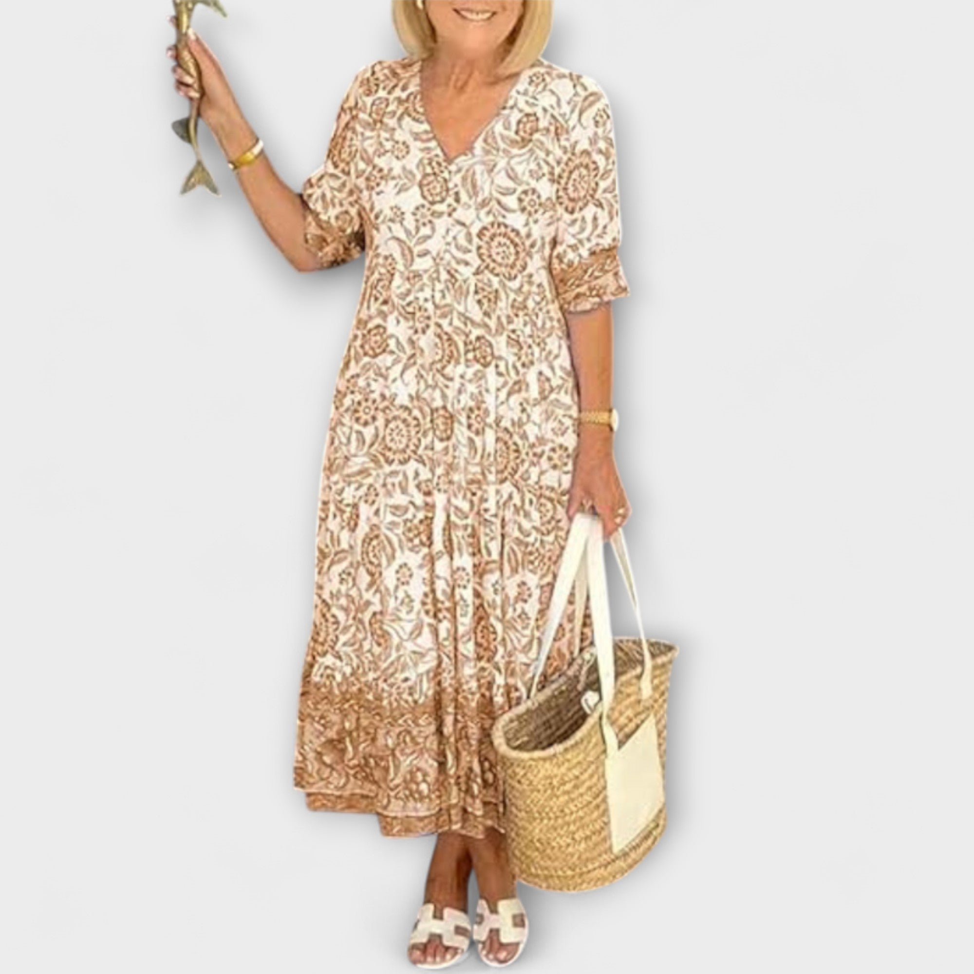 Caitlin - Gracious Floral Dress with an airy design