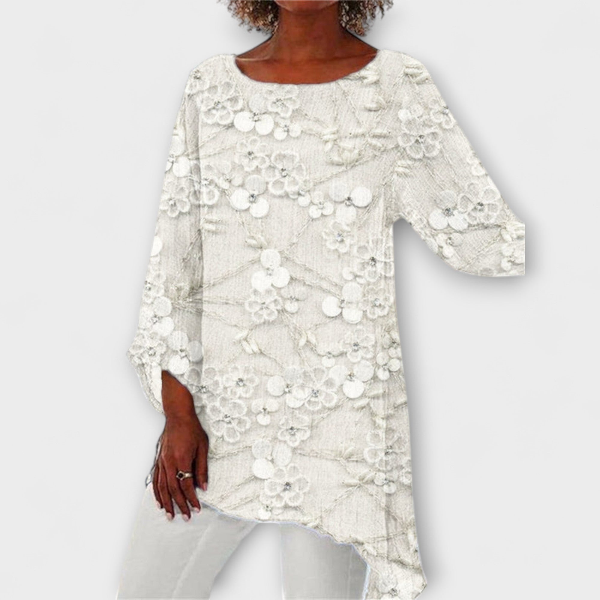 Harper - Blouse met florale kristalprint